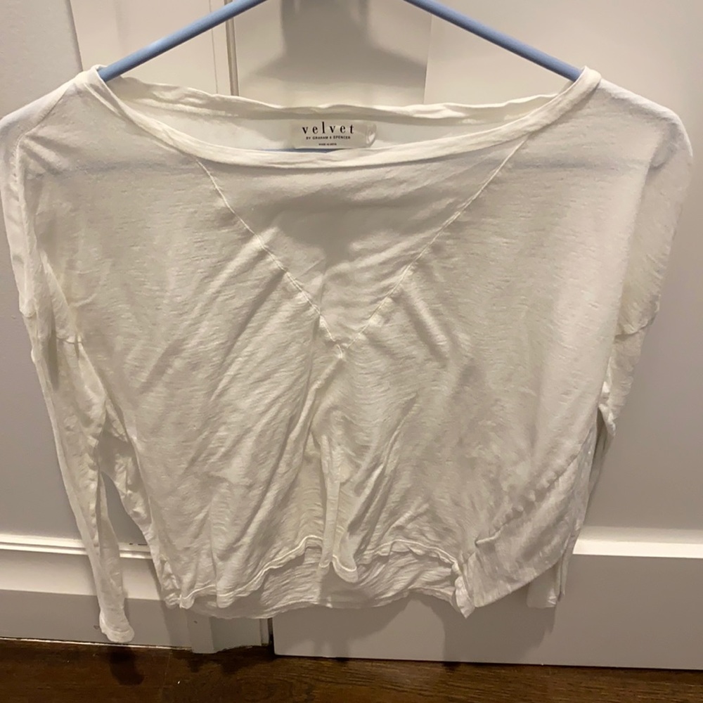 Velvet long sleeve t shirt 100% cotton size P